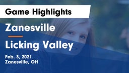 Zanesville  vs Licking Valley  Game Highlights - Feb. 3, 2021