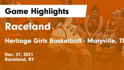 Raceland  vs Heritage  Girls Basketball - Maryville, TN Game Highlights - Dec. 27, 2021