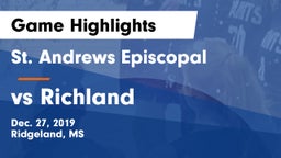 St. Andrews Episcopal  vs vs Richland  Game Highlights - Dec. 27, 2019