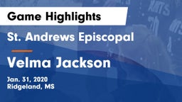 St. Andrews Episcopal  vs Velma Jackson  Game Highlights - Jan. 31, 2020