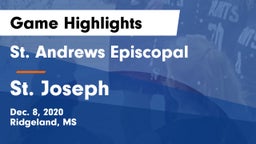 St. Andrews Episcopal  vs St. Joseph Game Highlights - Dec. 8, 2020