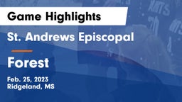 St. Andrews Episcopal  vs Forest  Game Highlights - Feb. 25, 2023