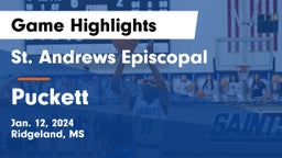 St. Andrews Episcopal  vs Puckett  Game Highlights - Jan. 12, 2024