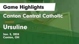 Canton Central Catholic  vs Ursuline  Game Highlights - Jan. 5, 2024