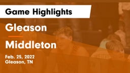 Gleason  vs Middleton Game Highlights - Feb. 25, 2022