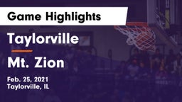 Taylorville  vs Mt. Zion  Game Highlights - Feb. 25, 2021