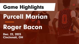Purcell Marian  vs Roger Bacon  Game Highlights - Dec. 22, 2023