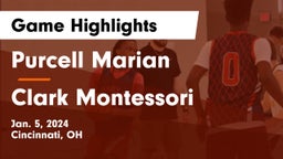 Purcell Marian  vs Clark Montessori  Game Highlights - Jan. 5, 2024