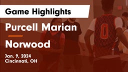 Purcell Marian  vs Norwood  Game Highlights - Jan. 9, 2024