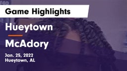 Hueytown  vs McAdory  Game Highlights - Jan. 25, 2022