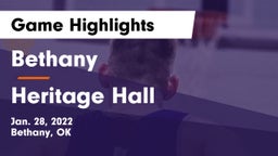 Bethany  vs Heritage Hall  Game Highlights - Jan. 28, 2022