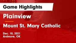 Plainview  vs Mount St. Mary Catholic  Game Highlights - Dec. 10, 2021