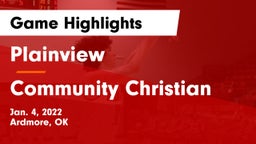 Plainview  vs Community Christian  Game Highlights - Jan. 4, 2022