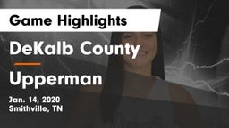 DeKalb County  vs Upperman  Game Highlights - Jan. 14, 2020