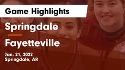 Springdale  vs Fayetteville  Game Highlights - Jan. 21, 2022