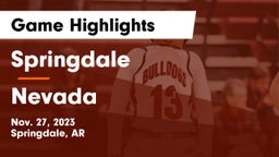 Springdale  vs Nevada  Game Highlights - Nov. 27, 2023
