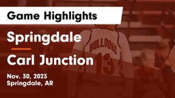 Springdale  vs Carl Junction  Game Highlights - Nov. 30, 2023