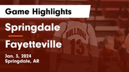 Springdale  vs Fayetteville  Game Highlights - Jan. 3, 2024