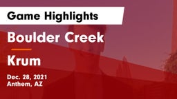 Boulder Creek  vs Krum  Game Highlights - Dec. 28, 2021