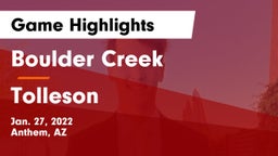 Boulder Creek  vs Tolleson  Game Highlights - Jan. 27, 2022