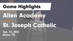 Allen Academy vs St. Joseph Catholic Game Highlights - Jan. 13, 2023