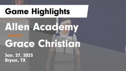 Allen Academy vs Grace Christian Game Highlights - Jan. 27, 2023