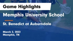 Memphis University School vs St. Benedict at Auburndale   Game Highlights - March 2, 2022