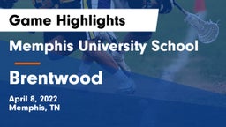 Memphis University School vs Brentwood  Game Highlights - April 8, 2022