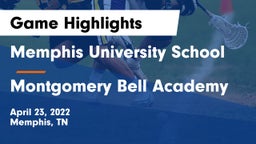 Memphis University School vs Montgomery Bell Academy Game Highlights - April 23, 2022