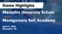 Memphis University School vs Montgomery Bell Academy Game Highlights - April 5, 2024