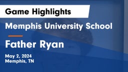 Memphis University School vs Father Ryan  Game Highlights - May 2, 2024