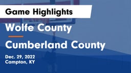 Wolfe County  vs Cumberland County  Game Highlights - Dec. 29, 2022