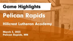 Pelican Rapids  vs Hillcrest Lutheran Academy Game Highlights - March 3, 2023