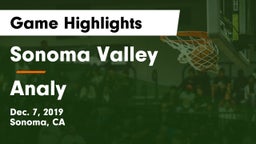 Sonoma Valley  vs Analy  Game Highlights - Dec. 7, 2019