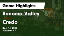 Sonoma Valley  vs Credo Game Highlights - Dec. 14, 2019