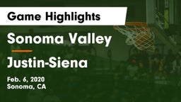 Sonoma Valley  vs Justin-Siena  Game Highlights - Feb. 6, 2020