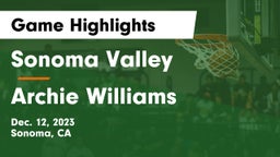 Sonoma Valley  vs Archie Williams  Game Highlights - Dec. 12, 2023