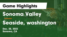 Sonoma Valley  vs Seaside, washington Game Highlights - Dec. 28, 2023