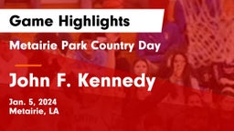 Metairie Park Country Day  vs John F. Kennedy  Game Highlights - Jan. 5, 2024