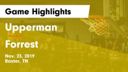 Upperman  vs Forrest  Game Highlights - Nov. 23, 2019