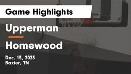 Upperman  vs Homewood  Game Highlights - Dec. 15, 2023