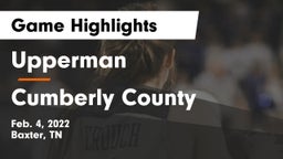 Upperman  vs Cumberly County  Game Highlights - Feb. 4, 2022