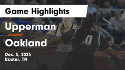 Upperman  vs Oakland  Game Highlights - Dec. 5, 2023