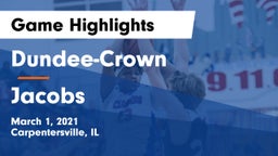 Dundee-Crown  vs Jacobs  Game Highlights - March 1, 2021