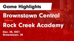 Brownstown Central  vs Rock Creek Academy  Game Highlights - Dec. 28, 2021