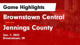 Brownstown Central  vs Jennings County  Game Highlights - Jan. 7, 2022