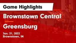 Brownstown Central  vs Greensburg  Game Highlights - Jan. 21, 2022