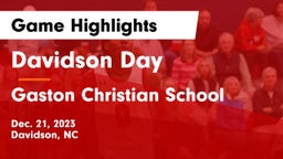Davidson Day  vs Gaston Christian School Game Highlights - Dec. 21, 2023
