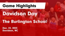 Davidson Day  vs The Burlington School Game Highlights - Dec. 22, 2023