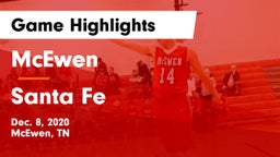McEwen  vs Santa Fe  Game Highlights - Dec. 8, 2020